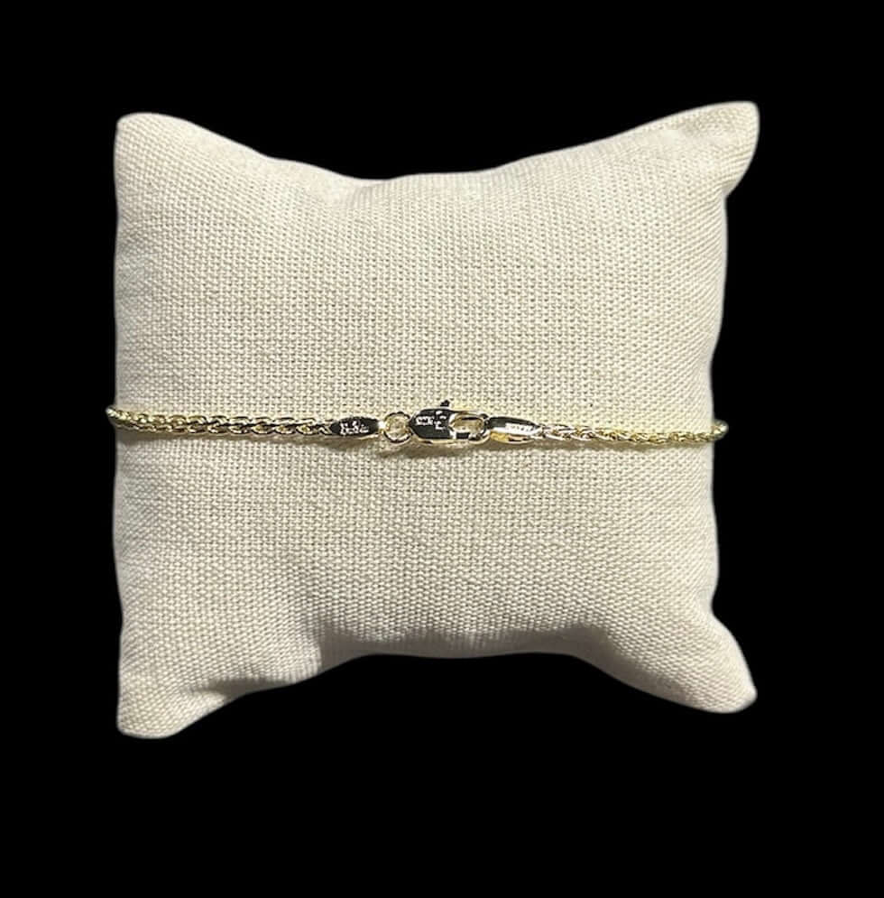 Pulsera Lisa 2 mm Oro Laminado 18 K All In Men Joyeria