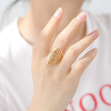 Women's Ring Stainless Steel Geometric Irregular Spiral Open Finger Rings Jewelry