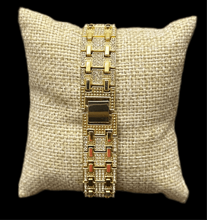 Reloj Zirconias Hexagonal Dorado All In Men Joyeria