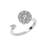 S925 sterling silver luck turns Tiktok rotary net red opening ring can turn the ring