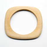 Thick Square Round Wood Bangles Fashion Women Vintage Designer Bracelet Jewelry Gift