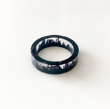 Ice and Flame Halo Stained Crystal Resin Punk Exclusive Couple Ring for Men and Women