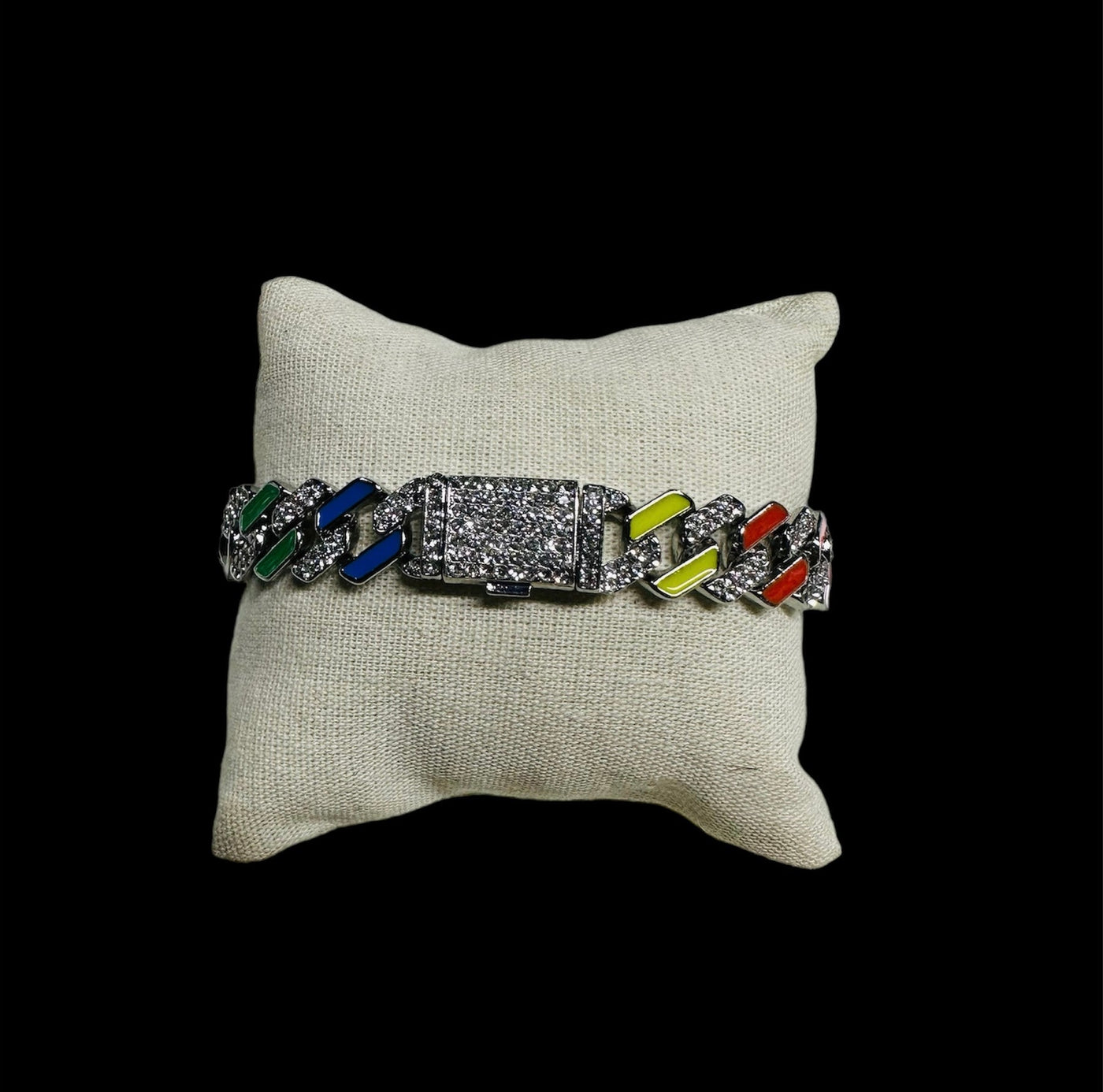 Pulsera Plata Colores Zirconias All In Men Joyeria
