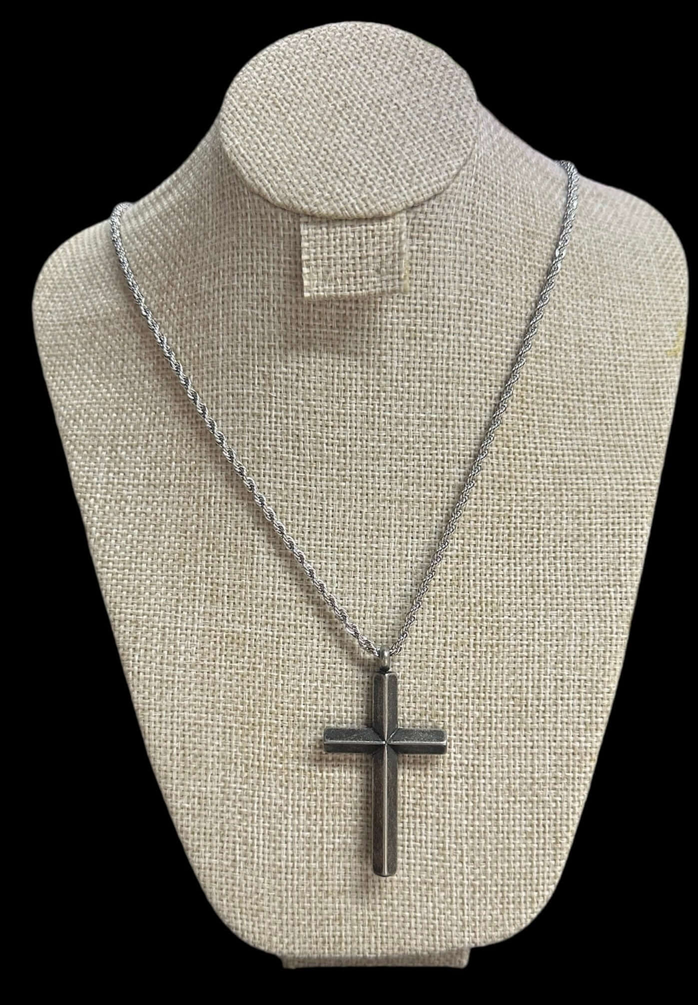 Cadena Cruz Plata Acero All In Men Joyeria