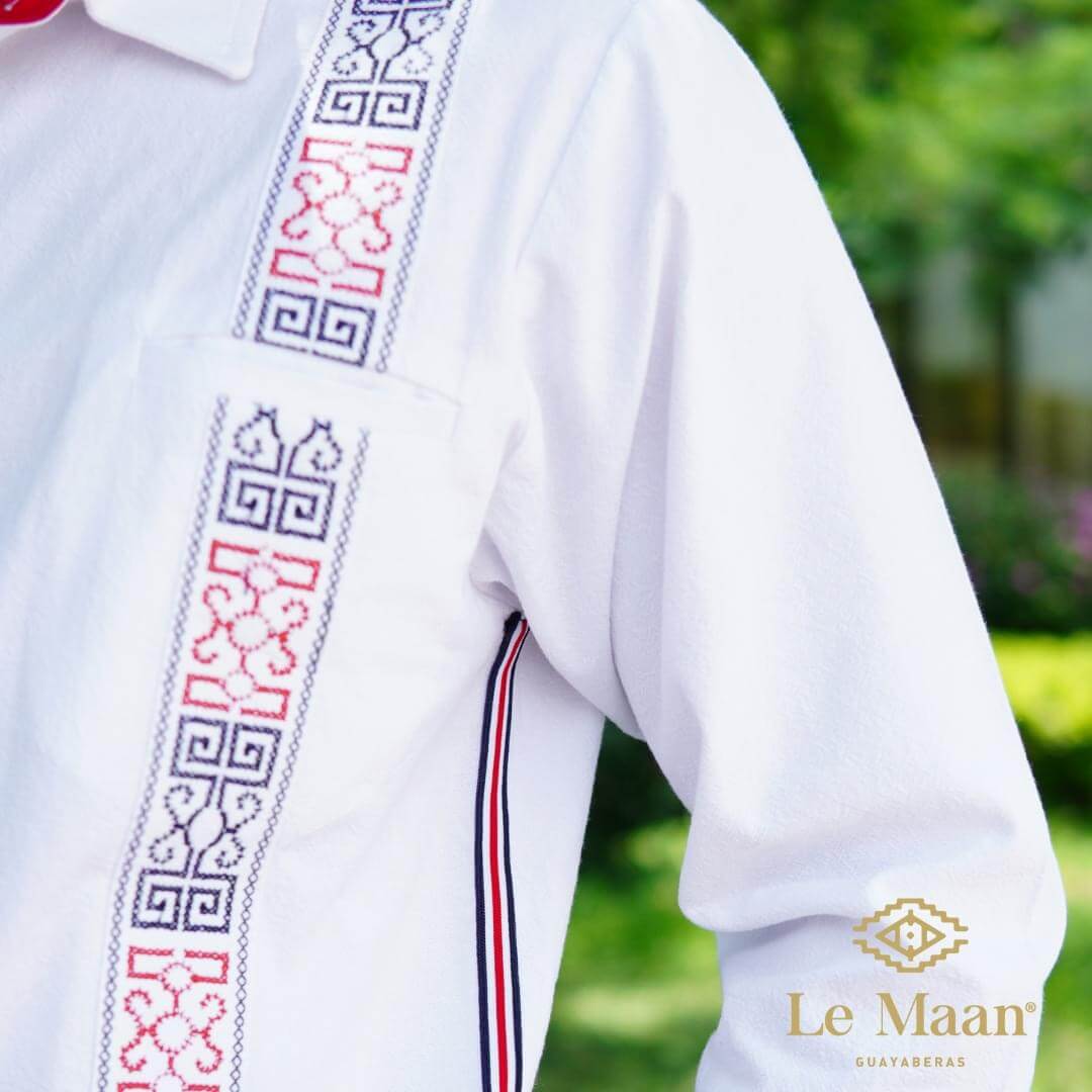 Camisa Guayabera M/Larga Blanca Bordada TMY LeMaan Tienda de Moda Artesanal