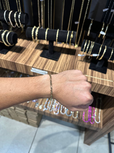 Pulsera Crtr Plana Oro Laminado 4 mm All In Men Joyeria