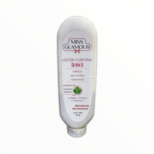 LOCION CORPORAL ANTI-ESTRIAS 3 EN 1 185 GRS MISS GLAMOUR NatuZem