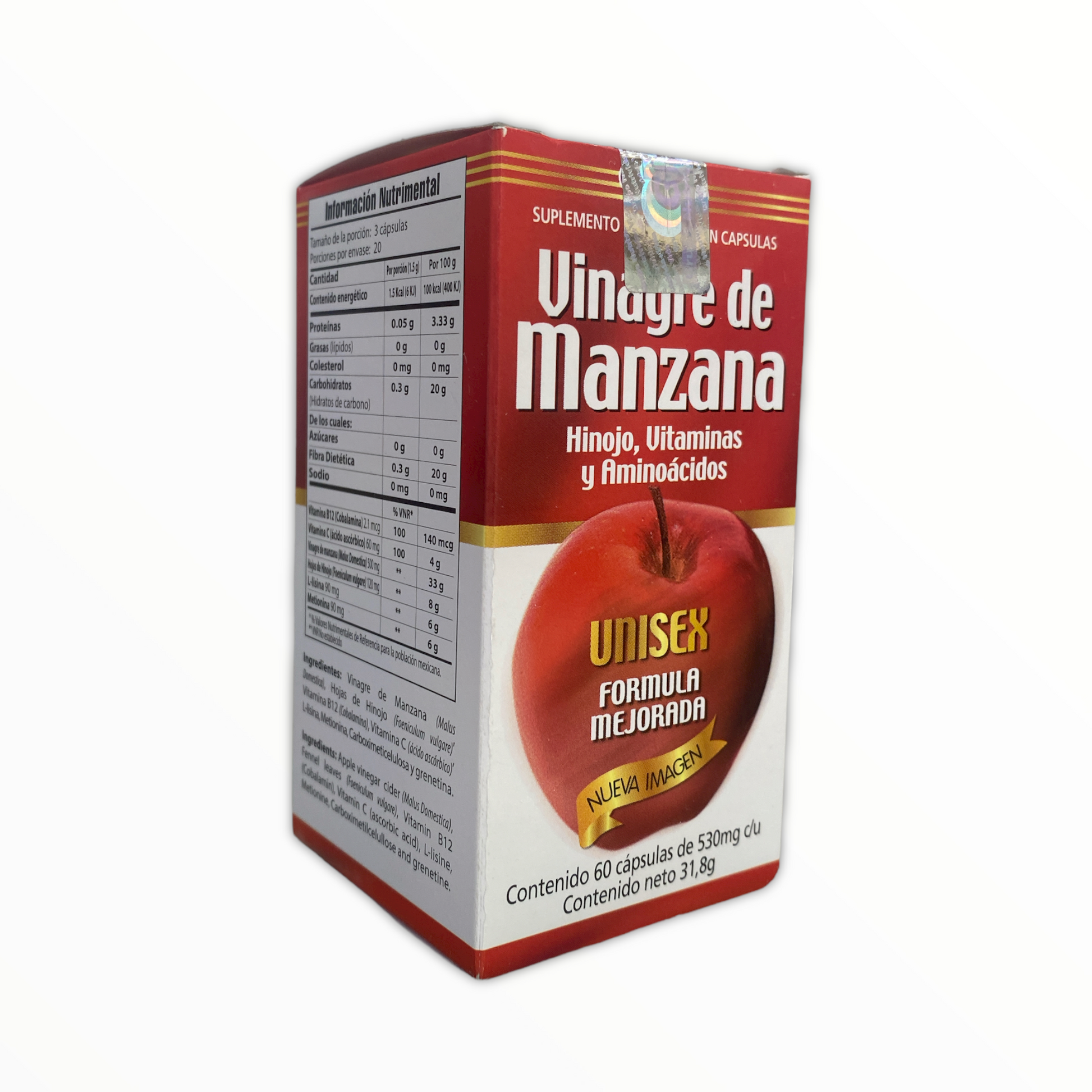 CAP VINAGRE DE MANZANA C/60 GN+VIDA NatuZem