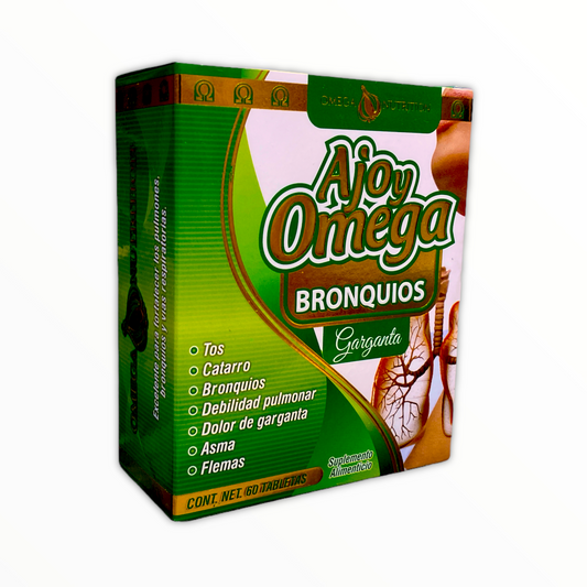 TAB AJO Y OMEGA BRONQUIOS C/60 OMEGA NUTRITION NatuZem