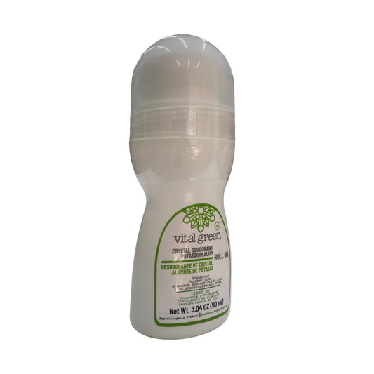 DESODORANTE DE CRISTAL (ROLL ON) ALUMBRE DE POTASIO C/ 90 ML VITAL GREEN NatuZem