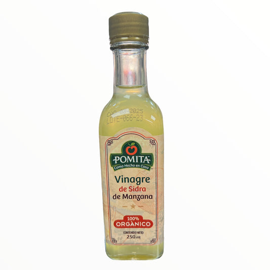 VINAGRE DE SIDRA DE MANZANA 100% ORGANICO C/250 ML POMITA NatuZem