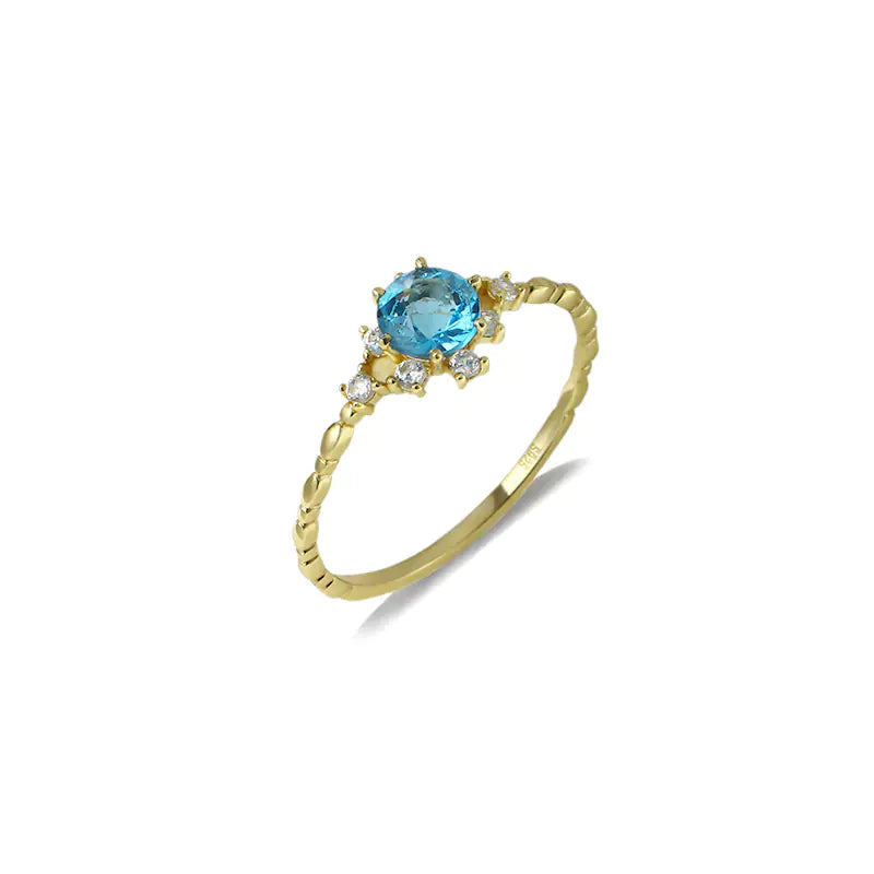 ZDRSHP0001 - Anillo S925 Ley Topacio Natural y Circonita Cubica Blanca Cerrado Calenbi Calenbi Joyería