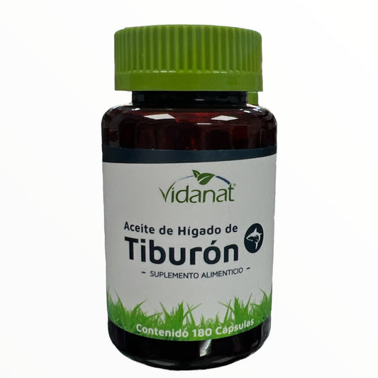 CAP ACEITE DE HIGADO DE TIBURON C/180 VIDANAT NatuZem