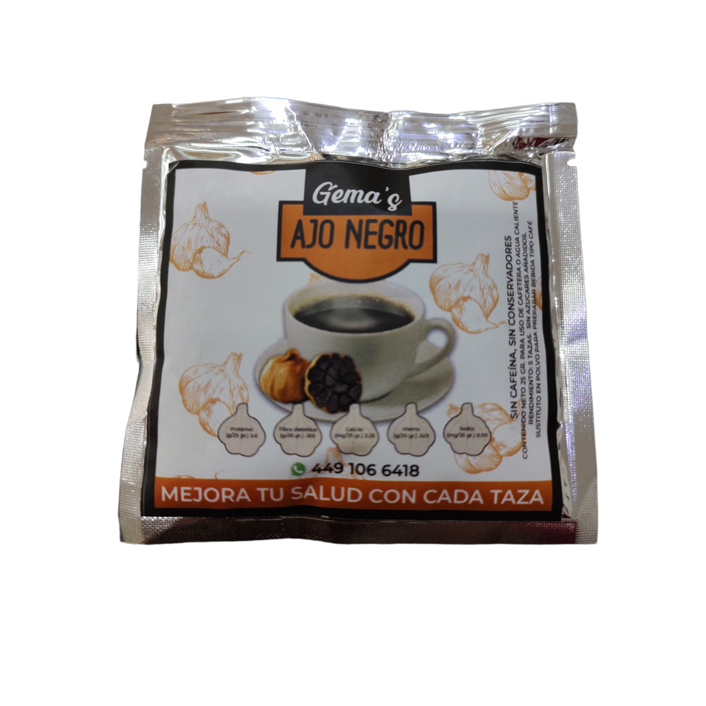 CAFE AJO NEGRO SOBRE C/25 GR GEMAS NatuZem