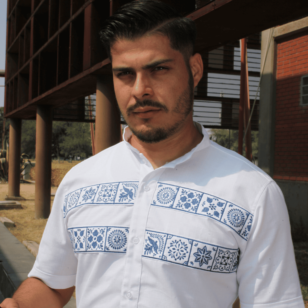 Camisa Guayabera Talavera Mexicana LeMaan Tienda de Moda Artesanal