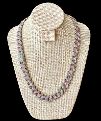 Cadena Cubana Zirconias Broche de Caja