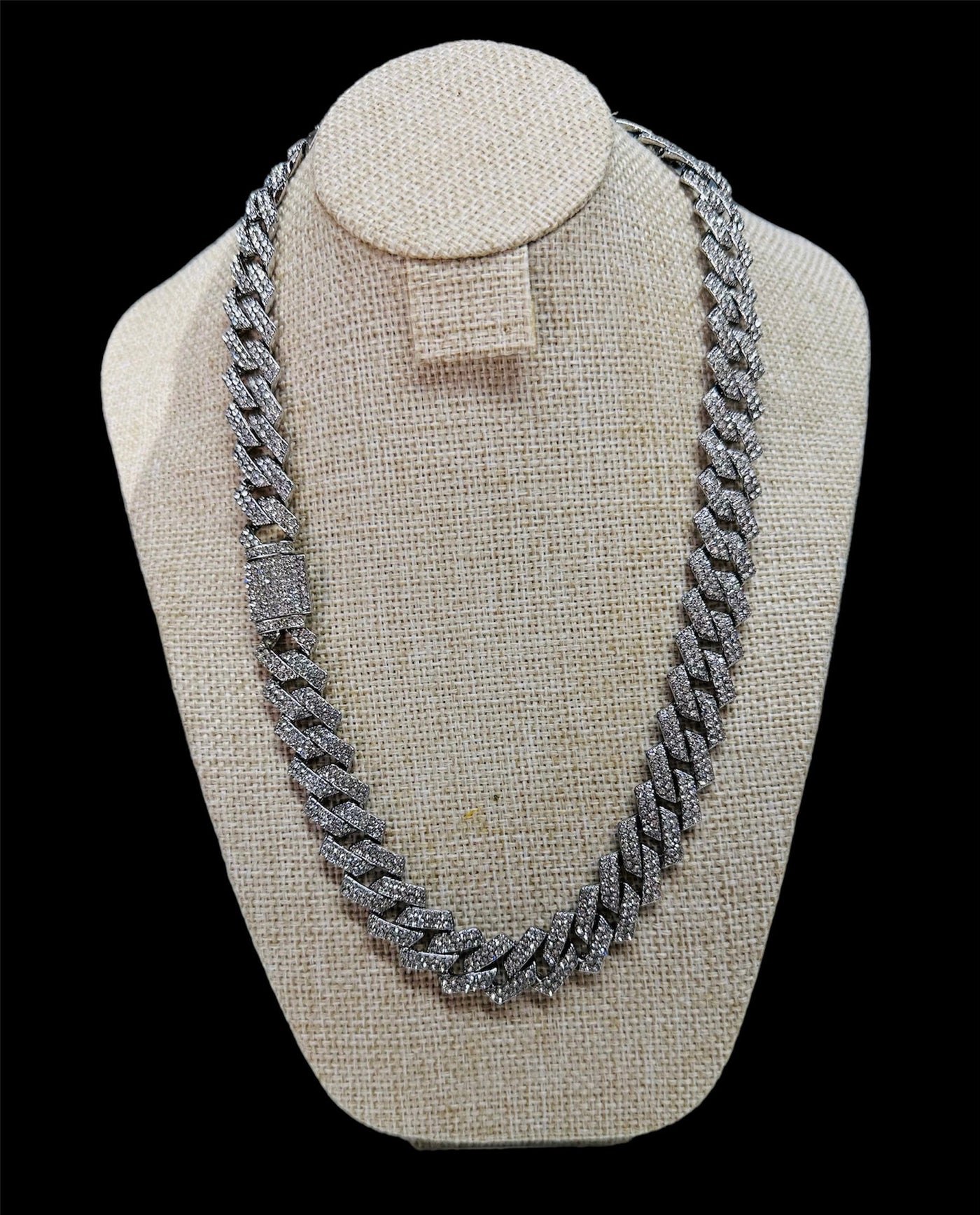 Cadena Cubana Zirconias Broche de Caja