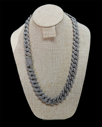 Cadena Cubana Zirconias Broche de Caja