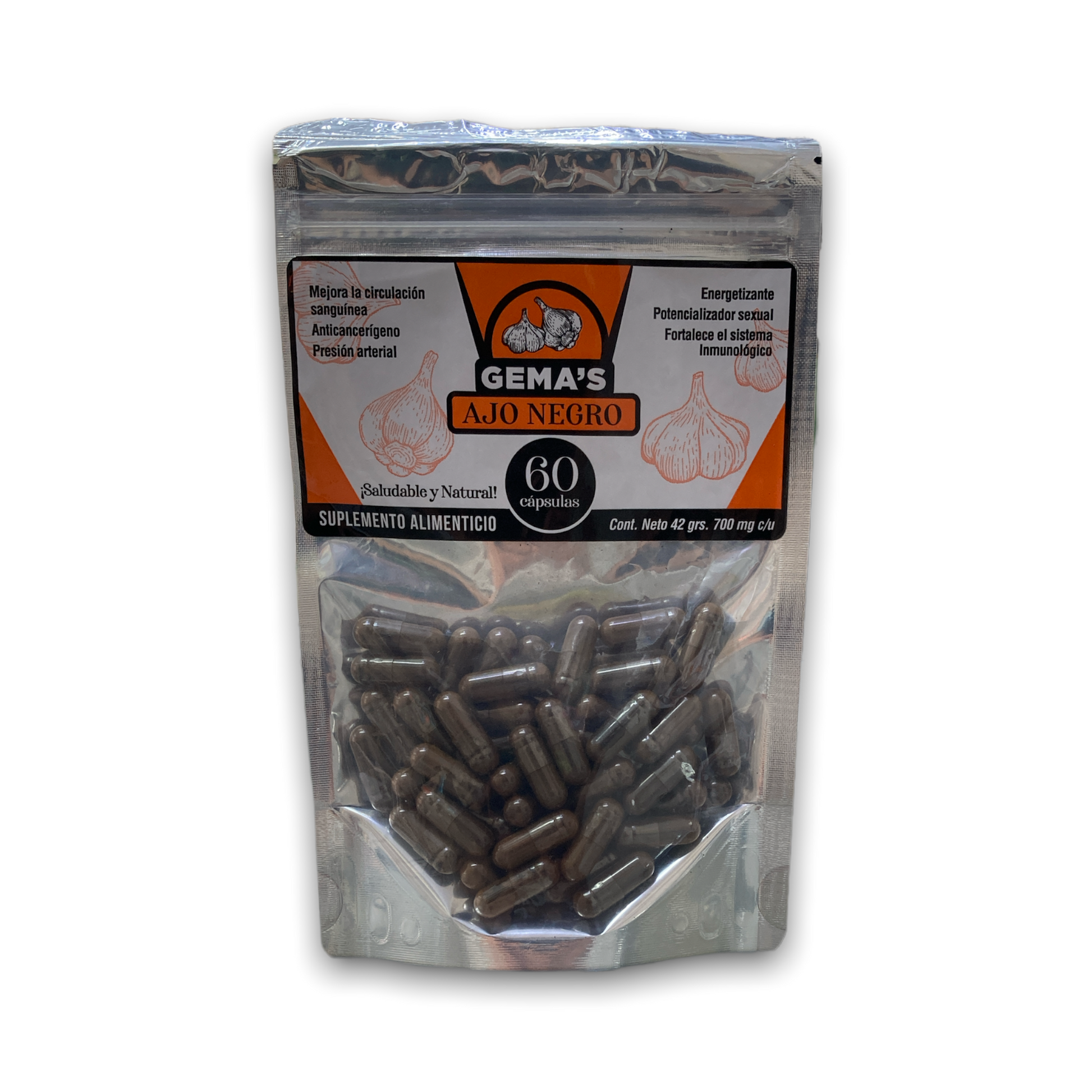CAP AJO NEGRO  C/ 60 GEMAS NatuZem