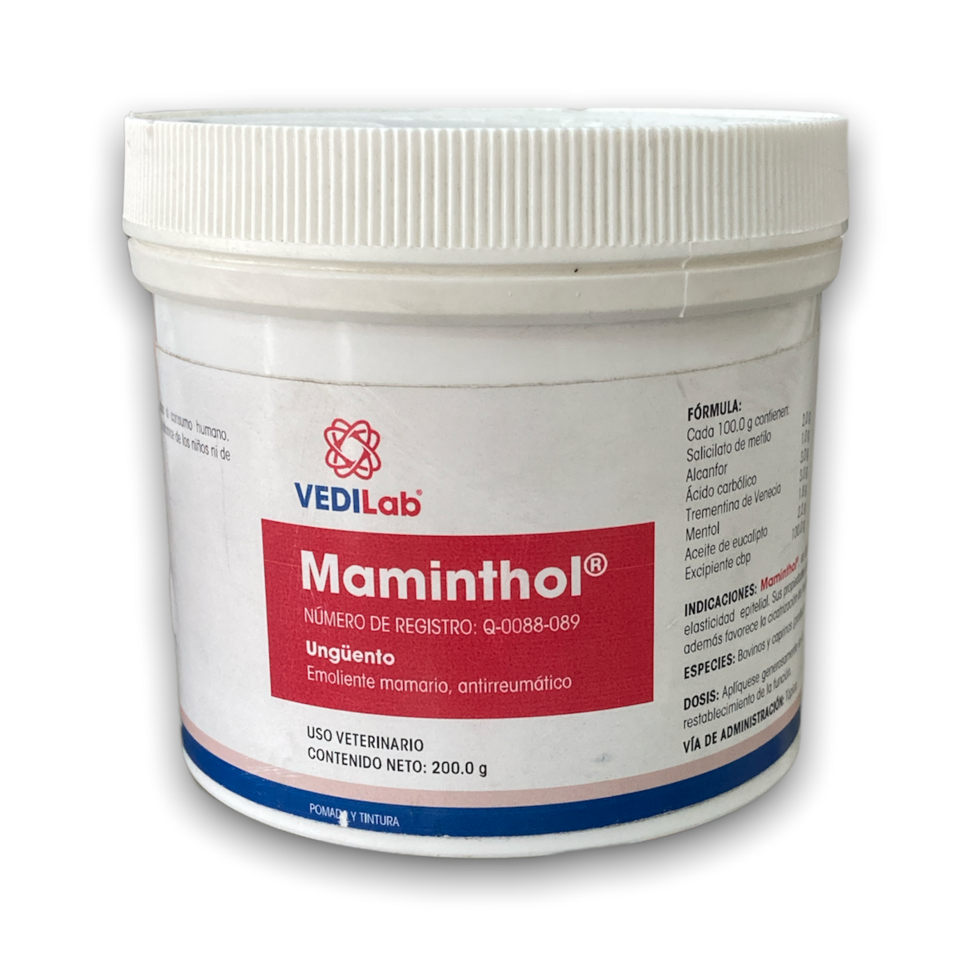 UNGUENTO MAMINTHOL C/200 GRS VEDILAB/ VETERINARIO NatuZem