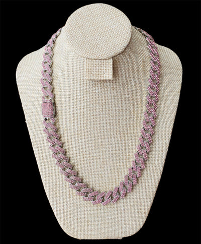 Cadena Cubana Zirconias Broche de Caja