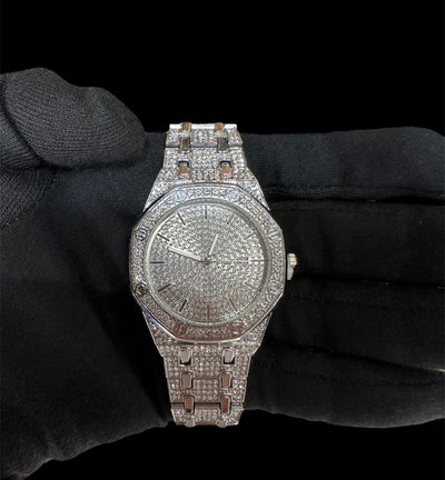 Reloj Zirconias Hexagonal Plata All In Men Joyeria