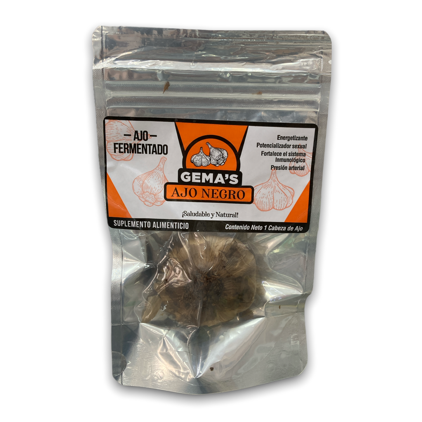 CABEZA DE AJO NEGRO ( CHICA ) FERMENTADO  GEMAS NatuZem