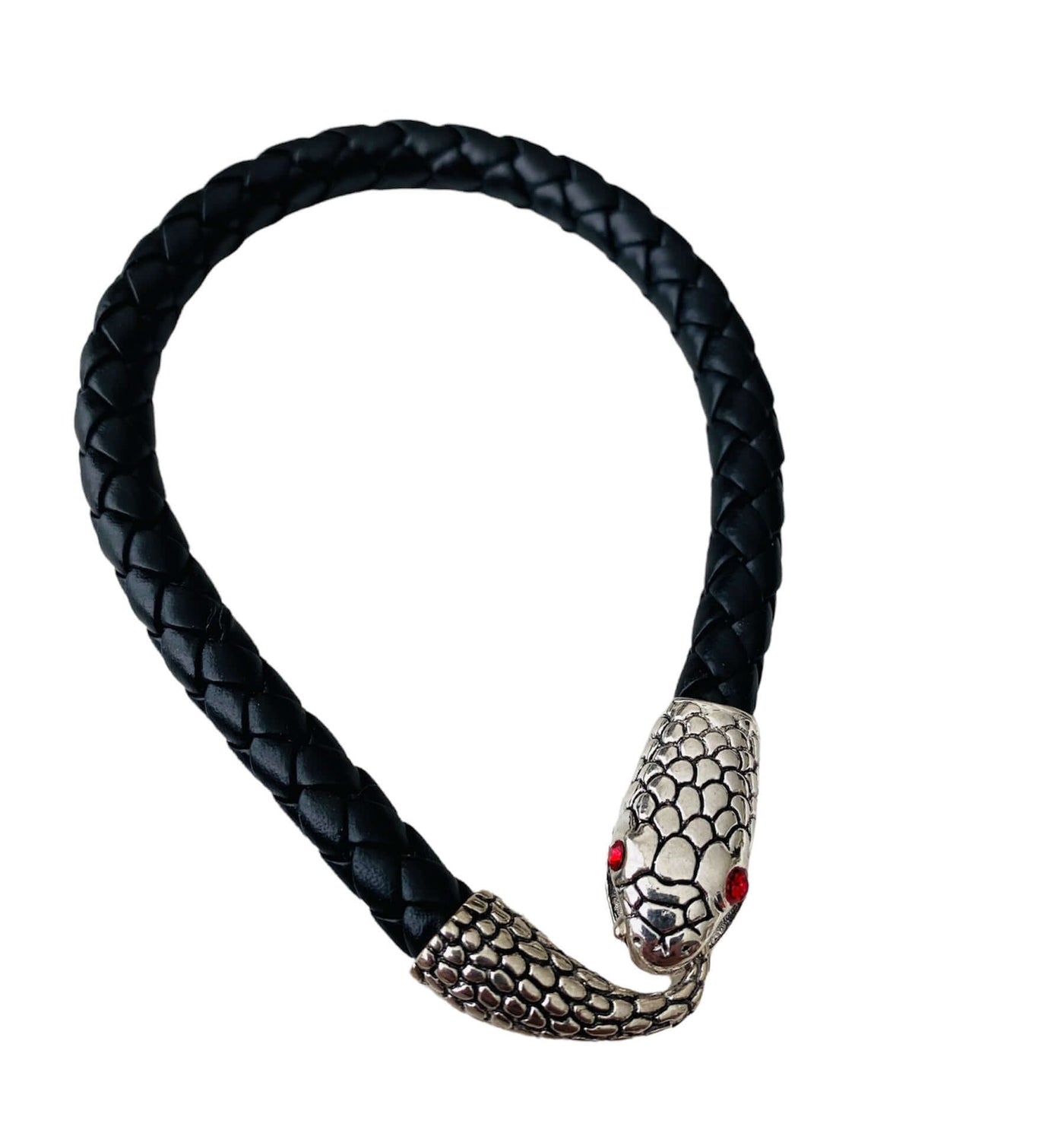 Pulsera Negra Serpiente Plata All In Men Joyeria