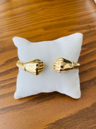 Pulsera Dorada Puños Ajustable All In Men Joyeria