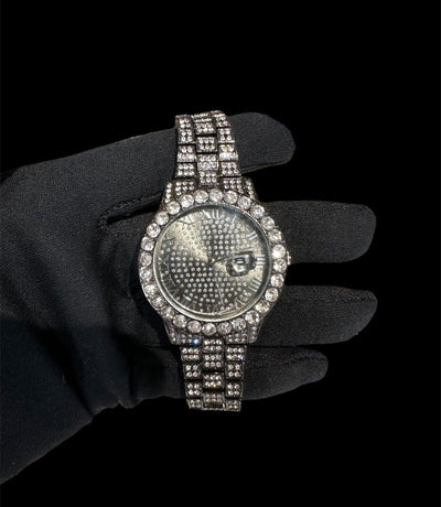 Reloj Negro Zirconias Cara Redondo All In Men Joyeria