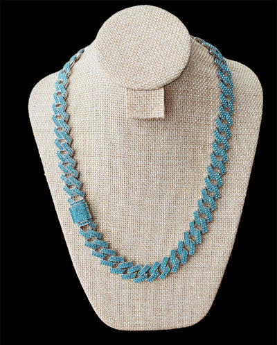 Cadena Cubana Zirconias Broche de Caja