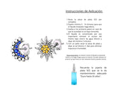 Aretes S925 Ley  Sol Y Luna  Circonita Cubica Azul Y