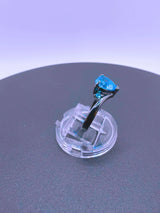 RB0063 - Anillo Cobre Circonita Cubica Azul Cerrado Negro Calenbi Calenbi Joyería