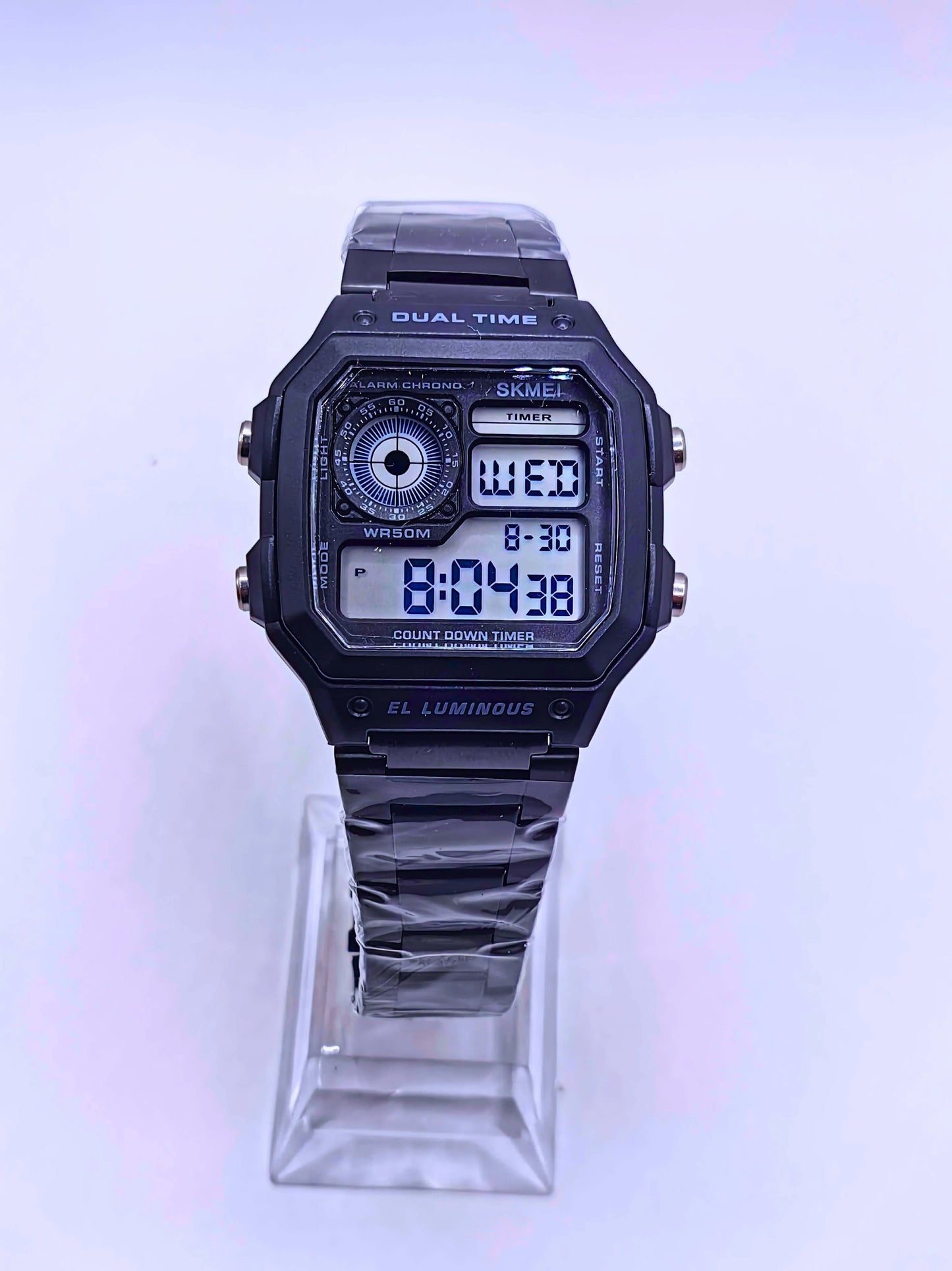 WA0008 - Reloj Digital Acero inoxidable Negro SKMEI Calenbi Joyería
