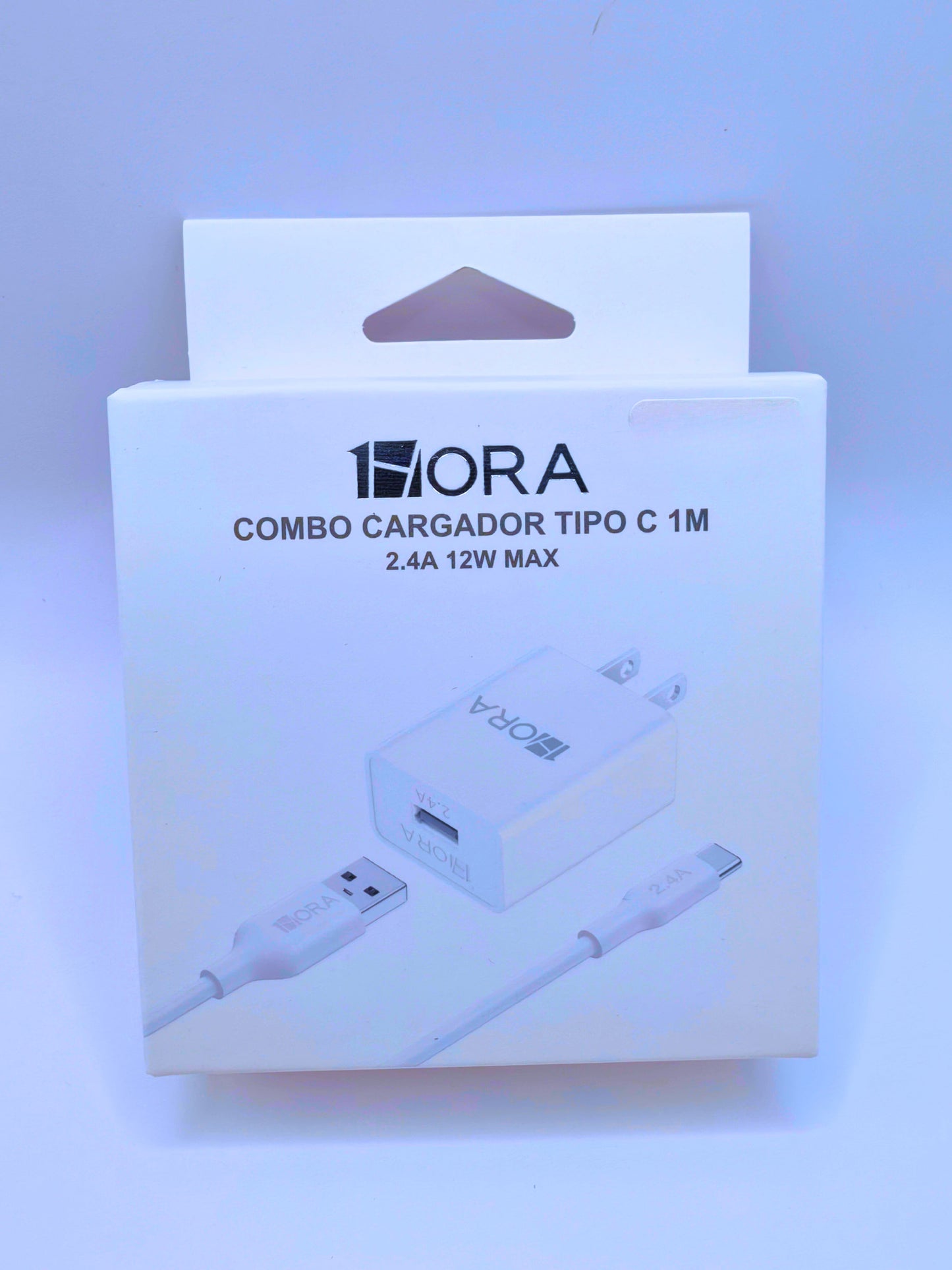 GAR142 - Combo Cargador Tipo "C" 1M 2.4A 12W MAX 1Hora
