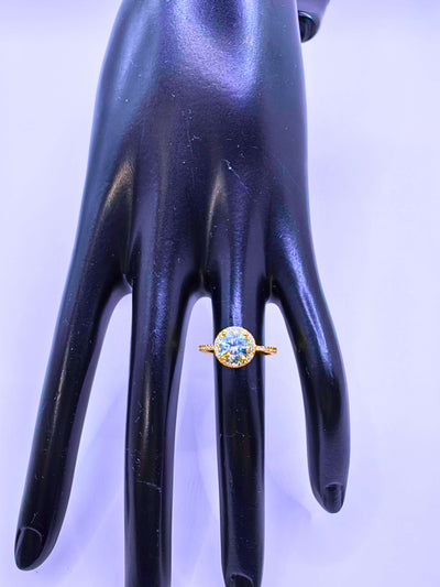 SR0065 - Anillo S925 Esterlina "Compromiso" MOISSANITA Chapa Oro 14k Calenbi Calenbi Joyería