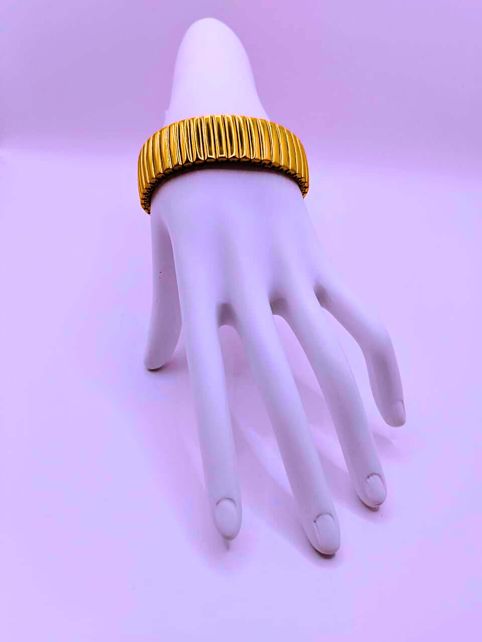 BB0005 - Pulsera Acero Inoxidable Elástica Ajustable Chapa Oro 10k Calenbi Calenbi Joyería