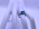RB0063 - Anillo Cobre Circonita Cubica Azul Cerrado Negro Calenbi Calenbi Joyería