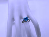 RB0063 - Anillo Cobre Circonita Cubica Azul Cerrado Negro Calenbi Calenbi Joyería