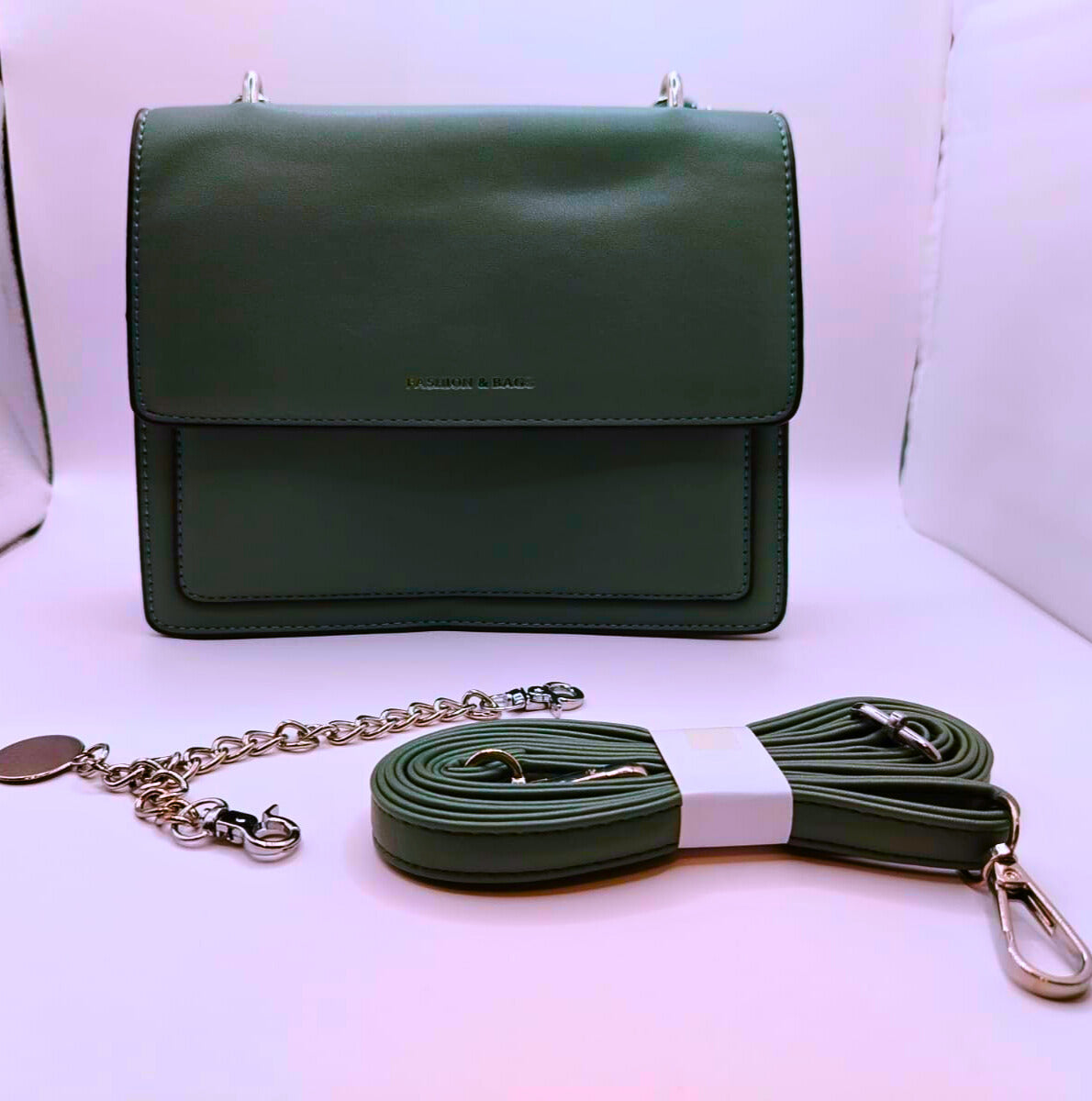 BG0002 - Bolsa Hombro Pequeña Cuero Verde Calenbi Calenbi Joyería