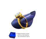 Anillo S925 Esterlina "Compromiso" MOISSANITA Chapa Oro 14k Calenbi