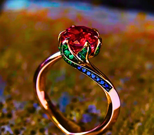 RB0062 - Anillo Cobre "Flor Eterna" Circonita Cubica Calenbi Calenbi Joyería