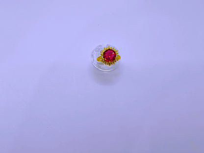 RB0013 - Anillo Cobre Copo Nieve Ajustable Chapa Oro 10K Calenbi Calenbi Joyería