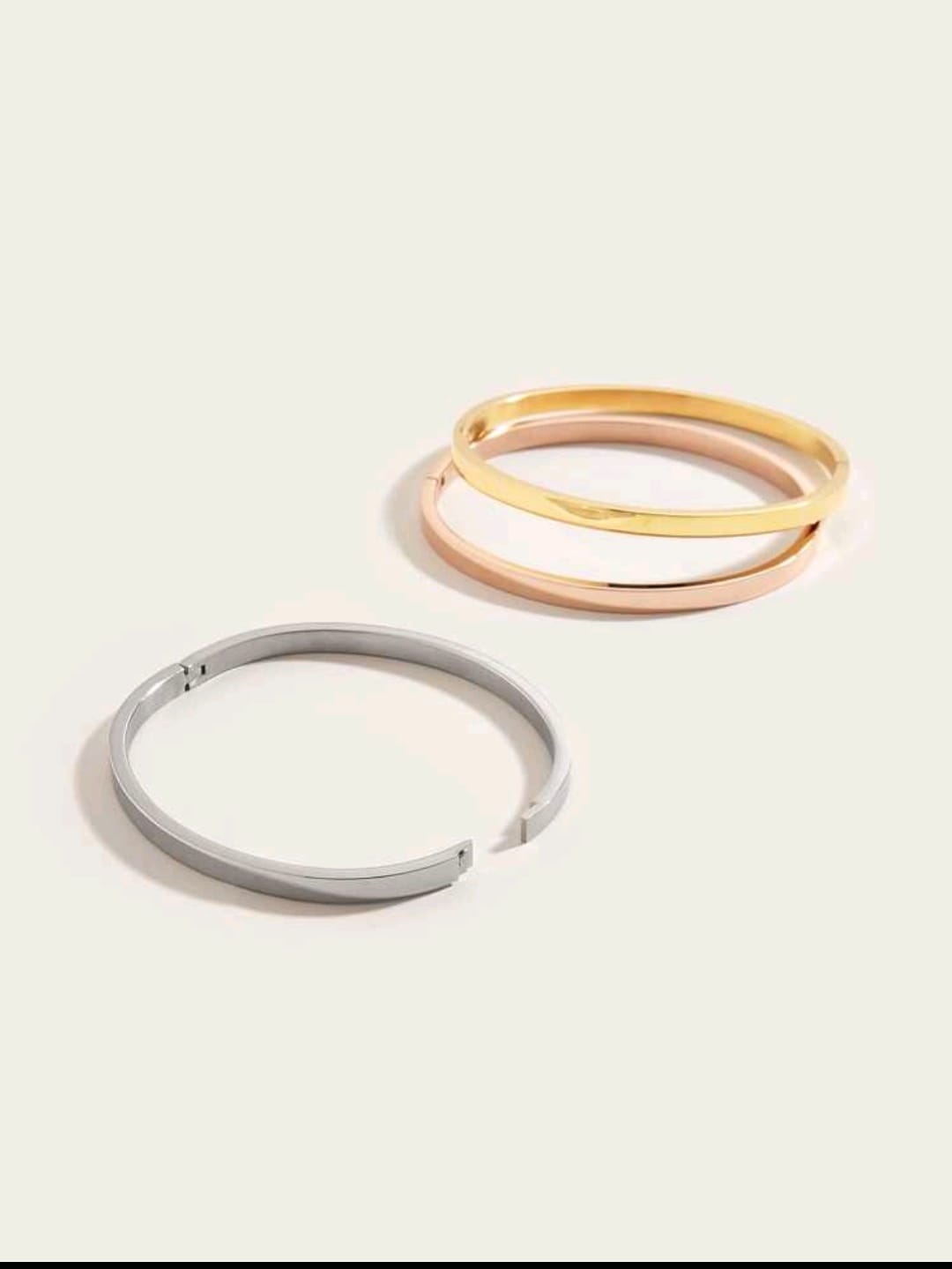 BB0028 - Pulsera Acero Inoxidable Triple Chapa 3 Oros 14K Calenbi Calenbi Joyería
