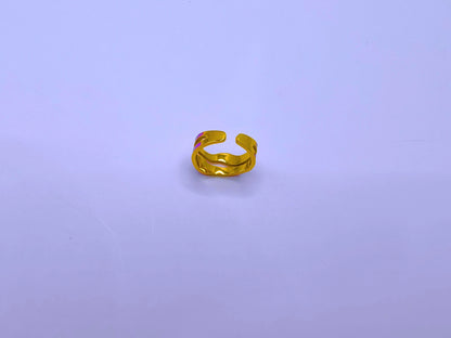 RB0006-10 Anillo Acero Inoxidable Epoxica Chapa Oro 10k Calenbi Calenbi Joyería
