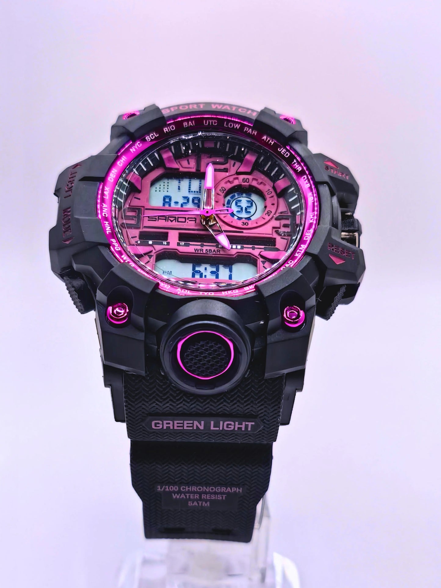 WA0023 - Reloj Digital/Análogo Plástico Negro SANDA