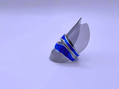 RB0006-10 Anillo Acero Inoxidable Epoxica Chapa Oro 10k Calenbi Calenbi Joyería