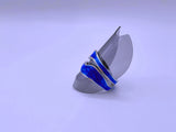 RB0006-10 Anillo Acero Inoxidable Epoxica Chapa Oro 10k Calenbi Calenbi Joyería
