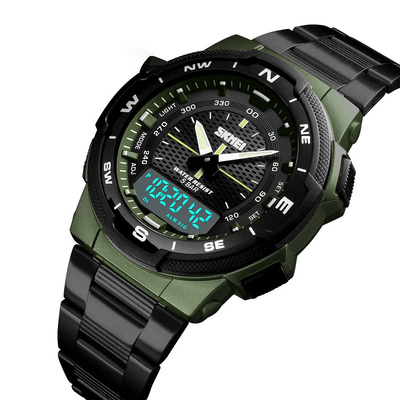 WA0010 - Reloj Digital/Análogo Acero Verde SKMEI Calenbi Joyería