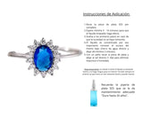 Anillo S925 Ley "Renacer Espiritual" Circonita Cubica Azul Calenbi